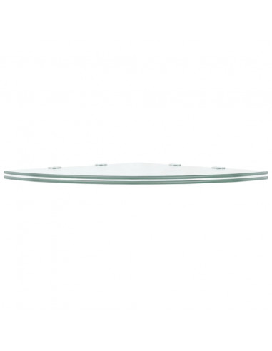 Scaffali Angolari 2 pz Supporti Cromati e Vetro Chiaro 45x45 cm