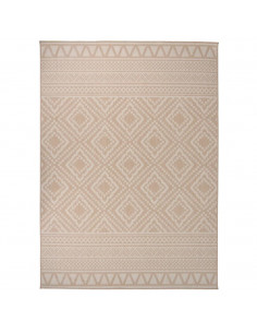 Tappeto da Esterni a Tessitura Piatta 200x280cm Strisce Marroni
