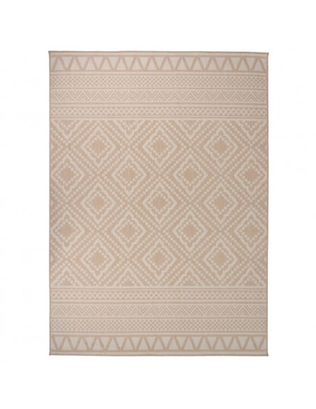 Tappeto da Esterni a Tessitura Piatta 200x280cm Strisce Marroni