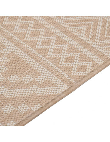 Tappeto da Esterni a Tessitura Piatta 200x280cm Strisce Marroni