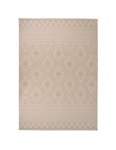 Tappeto da Esterni a Tessitura Piatta 140x200cm Strisce Marroni
