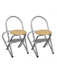 Set da Bar Pieghevole per Colazione con 2 Sgabelli