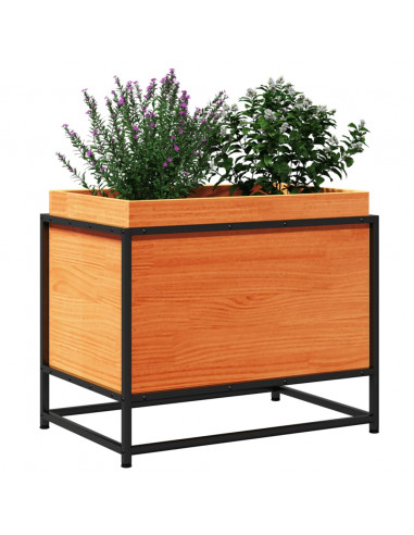 Fioriera Giardino Marrone Cera 60x50x40 cm Legno Massello Pino