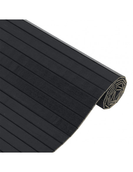 Tappeto Rettangolare Nero 70x500 cm in Bambù