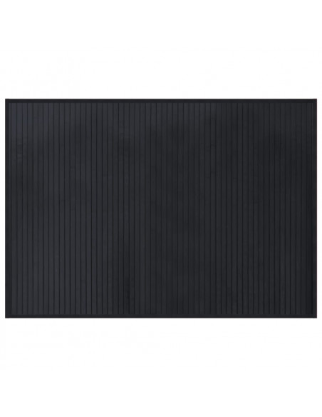 Tappeto Rettangolare Nero 70x100 cm in Bambù