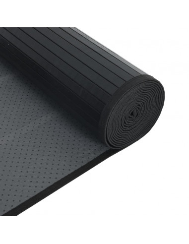 Tappeto Rettangolare Nero 70x100 cm in Bambù