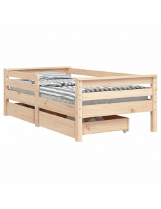 Giroletto Bambini con Cassetti 70x140 cm Legno Massello di Pino 2