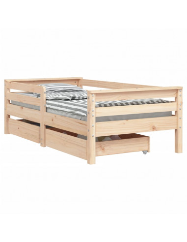 Giroletto Bambini con Cassetti 70x140 cm Legno Massello di Pino