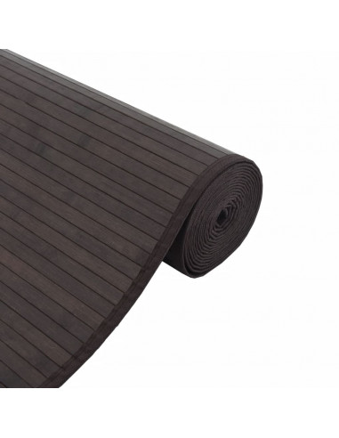 Tappeto Rettangolare Marrone Scuro 70x400 cm in Bambù