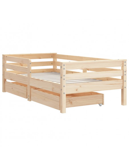 Giroletto Bambini con Cassetti 70x140 cm Legno Massello di Pino