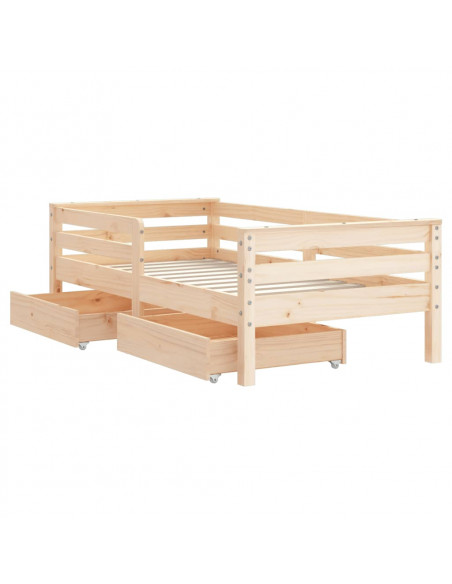 Giroletto Bambini con Cassetti 70x140 cm Legno Massello di Pino