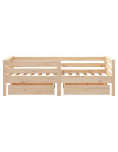 Giroletto Bambini con Cassetti 70x140 cm Legno Massello di Pino