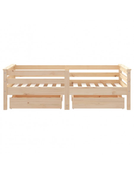 Giroletto Bambini con Cassetti 70x140 cm Legno Massello di Pino