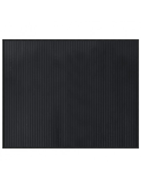 Tappeto Rettangolare Nero 80x100 cm in Bambù