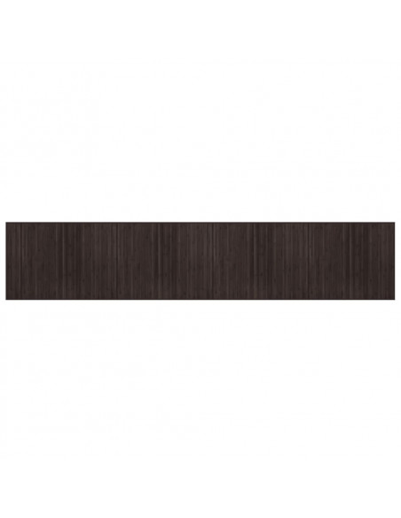 Tappeto Rettangolare Marrone Scuro 80x400 cm in Bambù