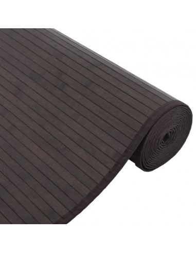 Tappeto Rettangolare Marrone Scuro 80x400 cm in Bambù
