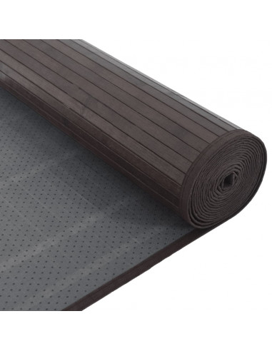 Tappeto Rettangolare Marrone Scuro 80x400 cm in Bambù