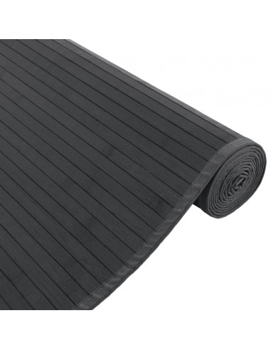 Tappeto Rettangolare Grigio 80x300 cm in Bambù