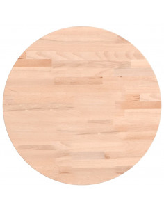 Piano per Tavolo Ø40x1,5 cm Rotondo in Legno Massello di Faggio 2