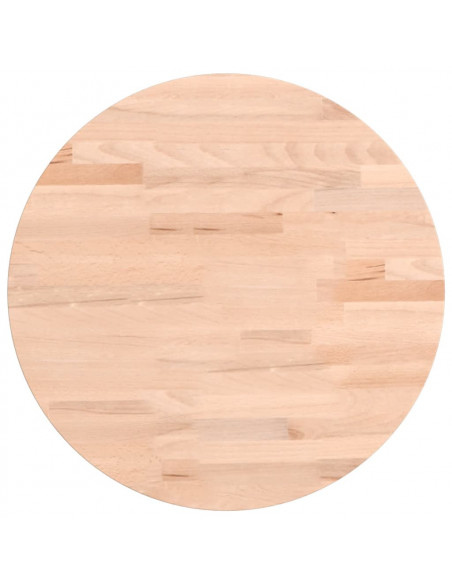 Piano per Tavolo Ø40x1,5 cm Rotondo in Legno Massello di Faggio