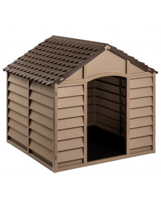 Casetta per Cani Marrone 86x84x82 cm in Polipropilene 2