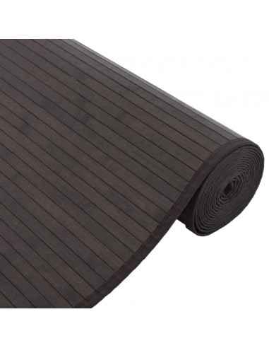 Tappeto Rettangolare Marrone Scuro 80x1000 cm in Bambù
