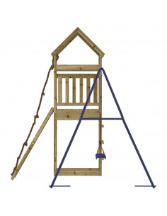 Set da Gioco da Esterno in Legno di Pino Impregnato