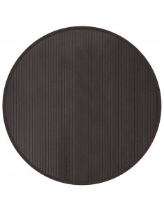 Tappeto Rotondo Marrone Scuro 100 cm in Bambù