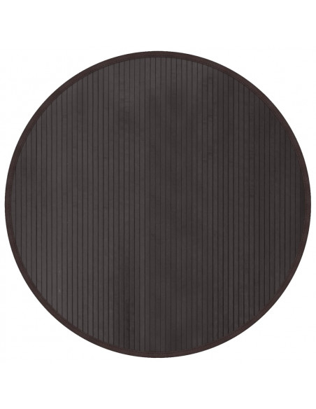 Tappeto Rotondo Marrone Scuro 100 cm in Bambù