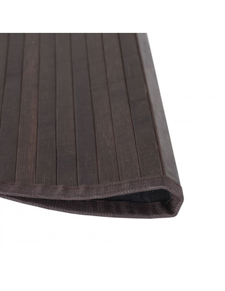 Tappeto Rotondo Marrone Scuro 100 cm in Bambù
