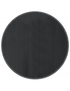 Tappeto Rotondo Grigio 80 cm in Bambù