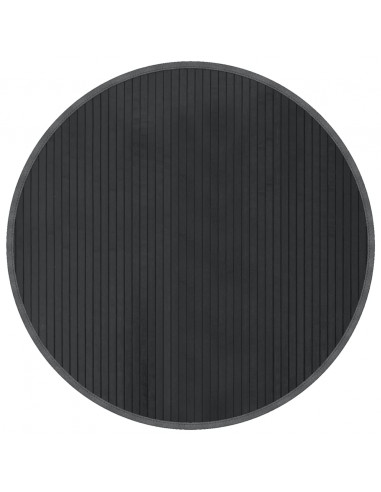 Tappeto Rotondo Grigio 80 cm in Bambù