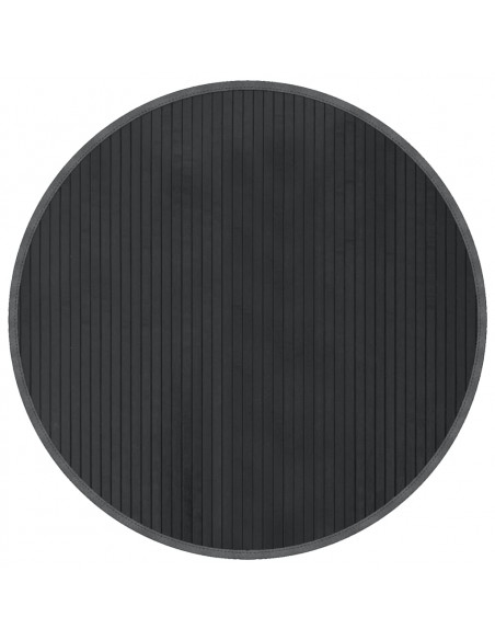 Tappeto Rotondo Grigio 80 cm in Bambù