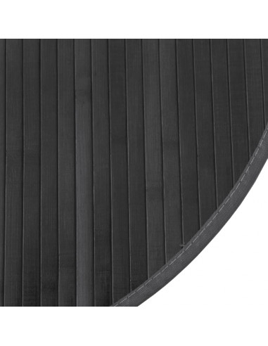 Tappeto Rotondo Grigio 80 cm in Bambù