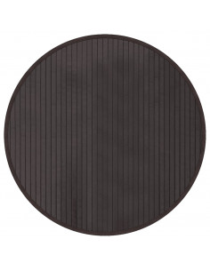 Tappeto Rotondo Marrone Scuro 60 cm in Bambù