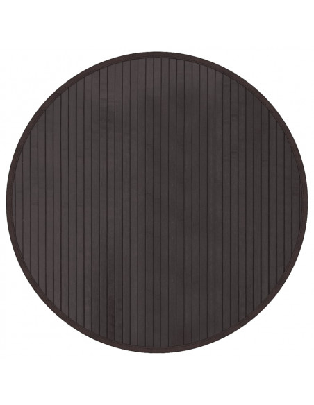 Tappeto Rotondo Marrone Scuro 60 cm in Bambù