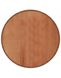 Tappeto Rotondo Marrone 80 cm in Bambù