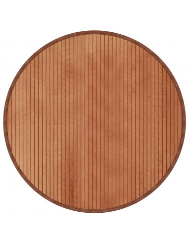 Tappeto Rotondo Marrone 80 cm in Bambù