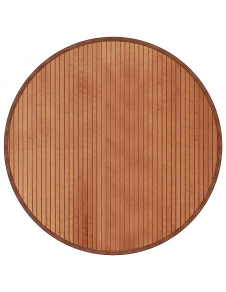 Tappeto Rotondo Marrone 80 cm in Bambù