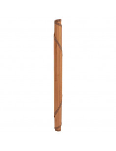 Tappeto Rotondo Marrone 80 cm in Bambù 2