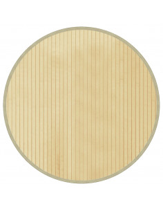 Tappeto Rotondo Naturale Chiaro 60 cm in Bambù