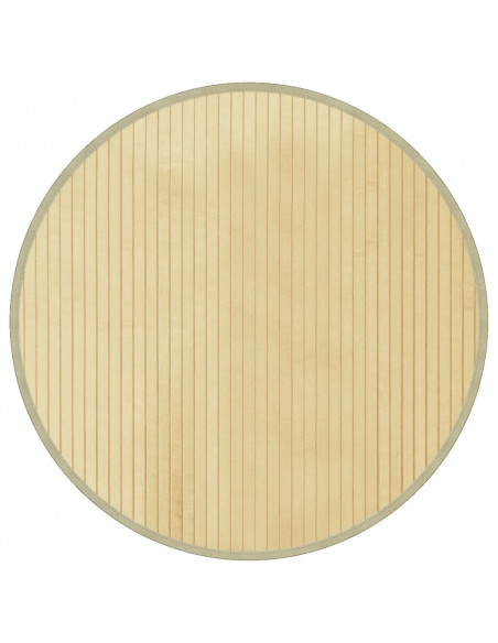 Tappeto Rotondo Naturale Chiaro 60 cm in Bambù
