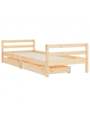 Giroletto Bambini con Cassetti 80x200 cm Legno Massello di Pino