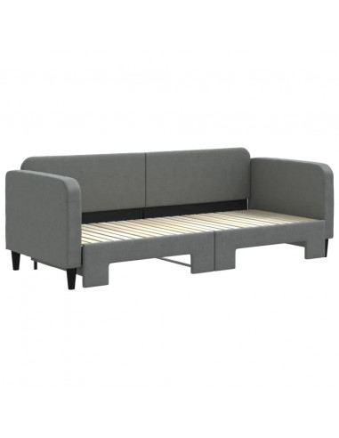 Divano Letto con Letto Estraibile Grigio Scuro 80x200 Tessuto