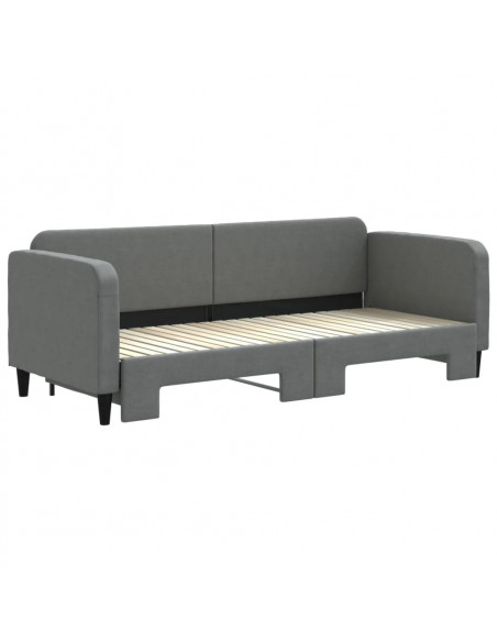 Divano Letto con Letto Estraibile Grigio Scuro 80x200 Tessuto