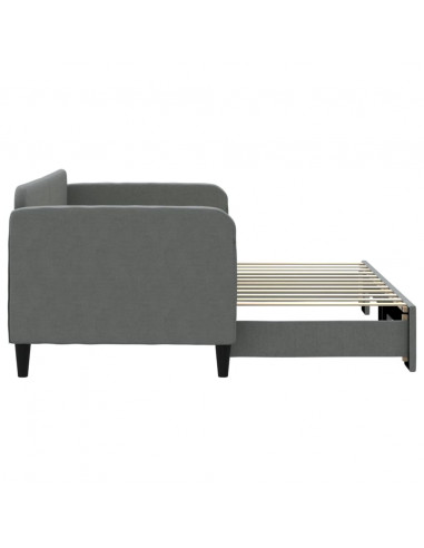 Divano Letto con Letto Estraibile Grigio Scuro 80x200 Tessuto