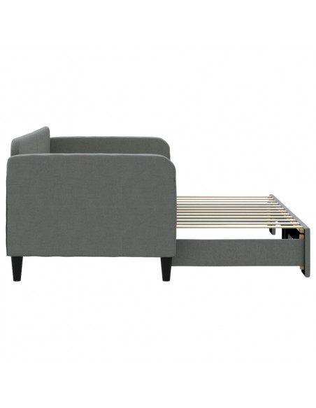 Divano Letto con Letto Estraibile Grigio Scuro 80x200 Tessuto