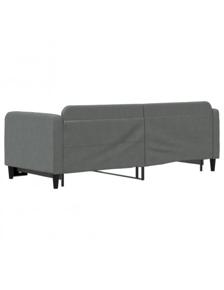 Divano Letto con Letto Estraibile Grigio Scuro 80x200 Tessuto