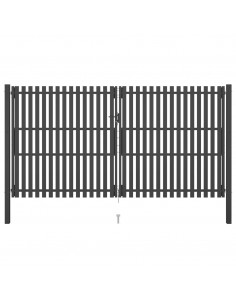 Cancello per Recinzione in Acciaio 4x2,5 m Antracite 2