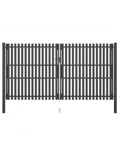 Cancello per Recinzione in Acciaio 4x2,5 m Antracite
